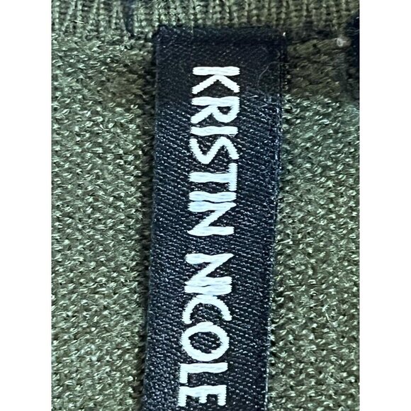 Kristin Nicole Sweater Women M Green Cardigan Fringe Boho Chevron Western Aztec - Picture 2 of 11